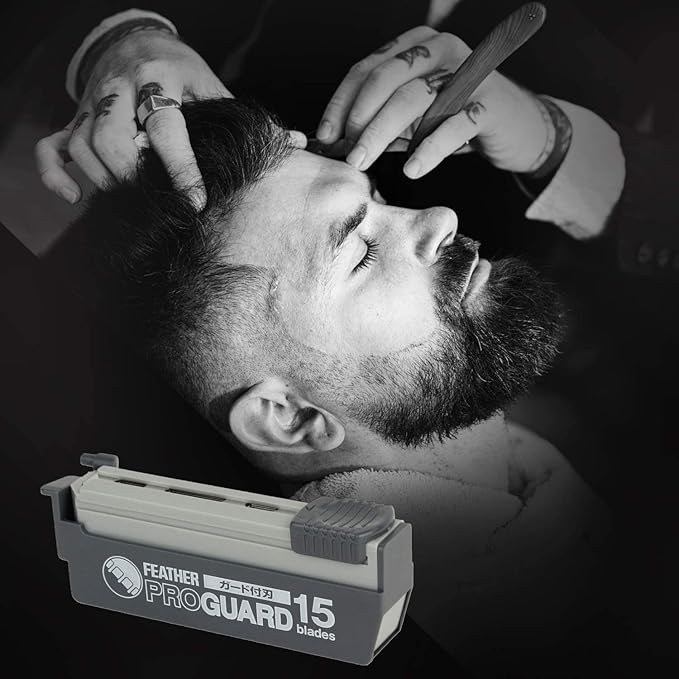 Feather Artist Club ProGuard Razor Blades - (5 Pack of 15) - Single Straight Edge Razor Blades with Guard Refills for Shaving - For Men &amp Barbers