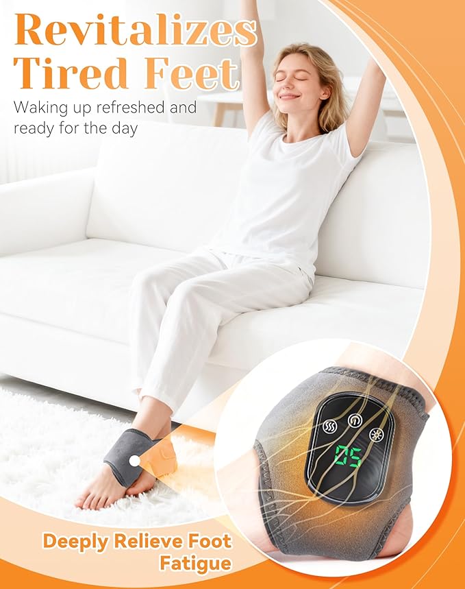 Triple Method Massager for Neuropathy - Heat Therapy 3D Shiatsu Kneading Air Compression Wireless 3 in 1 Massager with 5 Heat Levels &amp 3 Vibration Modes Travel &amp Home Use (2PCS)