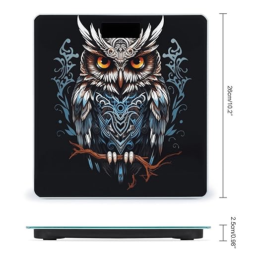 Owl Bathroom Scale Rounded Smart Scale for Body Weight Automatic Power On/Off Weight Scales Accurate Bathroom Digital Scales for Pet Home Bedroom Kitchen