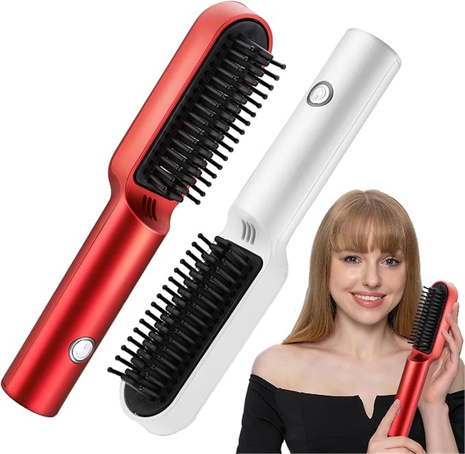 Portable Hair Straightener Anti Winding Electric Hot Comb Electric Straight Hair Comb Suitable for Travel and Home Use Anti Scalding Straightening Brush