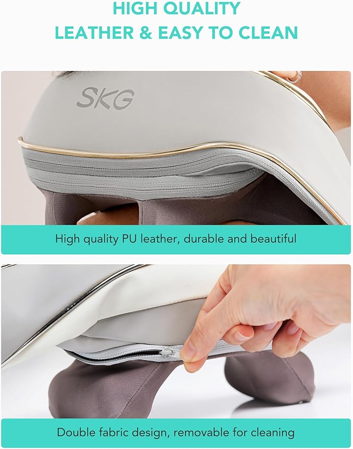 SKG H5mini Neck and Traps Massager with Heat for Deep Tissue Pain Relief 6D Hand Kneading Cordless Neck and Shoulder Massager Hands Free&ampWireless Valentine Pick for Him and her Man and Women