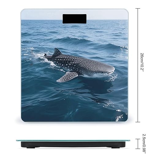Whale Shark Bathroom Scale for Body Weight LCD Display Digital Bathroom Scale Tempered Glass Bathroom Weight Scales Fashion Smart Scales for Home Bedroom 400 Lb