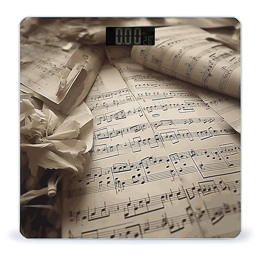 Sheet Music Bathroom Scale Ultra-Bright Liquid Crystal Screen Weight Scale Accurate Bathroom Body Scales for Body Weight Bathroom Pet Home Bedroom Gift-Giving