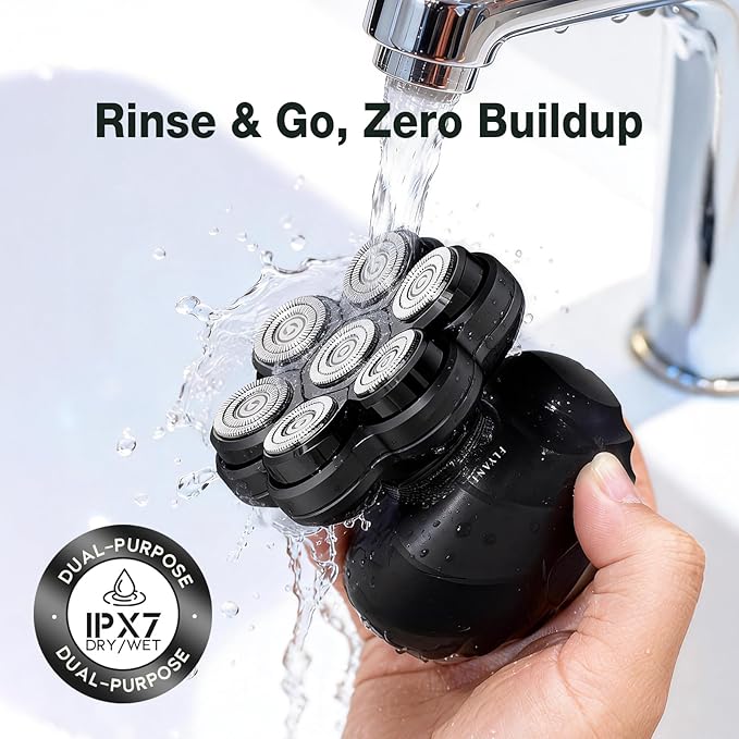 Flyant 7D Arc Electric Head &amp Body Hair Shaver Upgraded Detachable Head Shaver Waterproof Wet &amp Dry Electric Razor for Face Beard &amp Neck Ergonomic Shell Design with LED Display Matte
