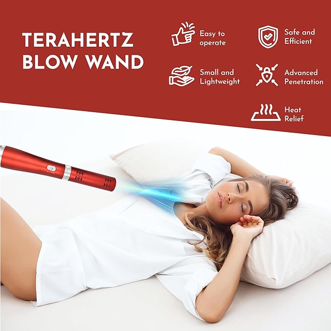 Therapeutic Terahertz Frequency Blow Wand - Quantum Healing Blower Device with THZ Technology for Wellness Water Enhancement &amp Cold Plasma Therapy with 3 Warm Air Speed