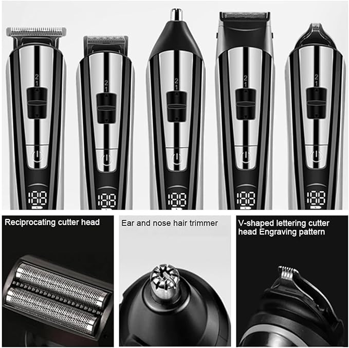 Razors 5 in 1 Hair Cutting MachineMultifunctional Trimmer for MenTrimmer for Nose and EarsRechargeable Hair Clipper.(Scissor Set)