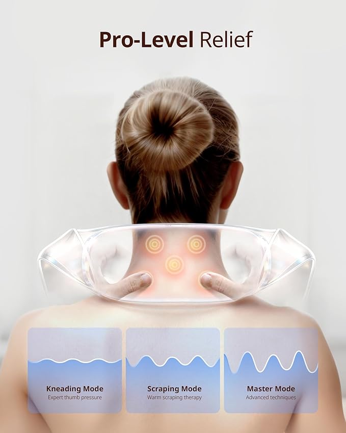 Cordless Shiatsu Neck and Back Massager with Heat 10 Mins x 12 Uses 3 Massage Modes &amp 2 Intensity Levels 3D Kneading Deep Tissue for Pain Relief Voice Prompt &amp Smart Memory Relax for Wome