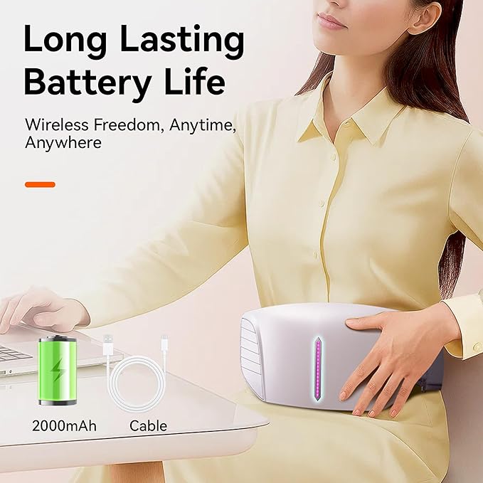 Dual Kneading Disc Abdominal Massager with Heat - Stomach Massager for Digestion Belly Cellulite Machine for Flattening Belly &amp Muscle Relief Relieves Discomfort Caused by Period Cramps Gas (wh