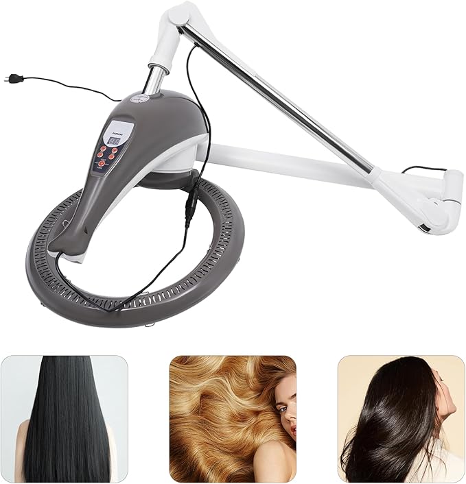 950W Hair Dryer 360 Degree Rotating Wall Mount Orbiting Rotating Hair Treatment Machine 104-140℉Salon Hair Perming Machine for Baking Oil Hair Care