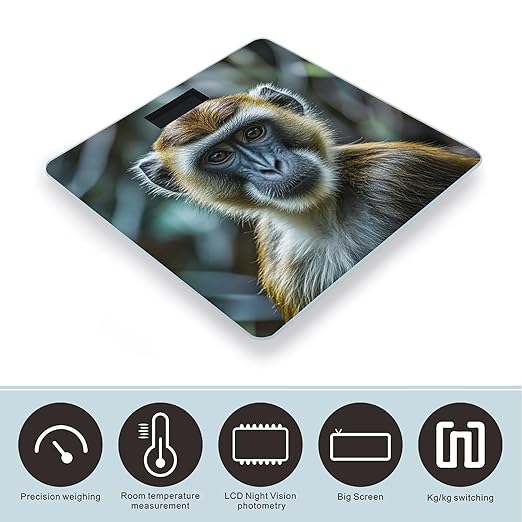 The Silent Monkey Scale for Body Weight Highly Accurate Digital Bathroom Body Scale Digital Bathroom Scales for People Anti-Slip Large LCD Display Smart Scales