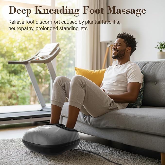 FSA Eligible Foot Massager for Neuropathy HSA Store Feet Massager with Heat Vibration &amp Compression Deep Kneading for Tired Feet Birthday Gifts for Women Men（Gray）