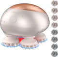 Electric Scalp Massager Portable Head Stress RelaxIPX7 Waterproof Rechargeable Head Massager Scalp Stress Relax Body for Deep Cleansing Relief Hair Growth (Gold)
