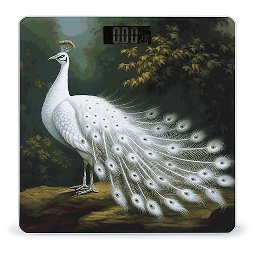 White Peacock_78030696 Bathroom Scale Weight Scale for Body WeightHighly Accurate Digital Weighing Machine Clear LED Display Digital Bathroom Body Scale 400lb/182kg