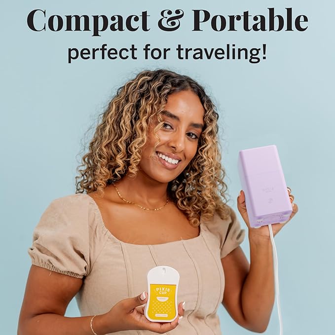 Pixie Menstrual Cup Sterilizer for Feminine Care - Ranked 1 for The Best Steamer - Kills 99.9% of Germs with Steam - Wash Your Period Disc or Cup in 3 Minutes! - Automatic Timing Shut-Off Switch