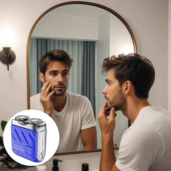 Compact Dual Head Waterproof Electric Shaver Usb Rechargeable For Men Zinc Alloy Type-C Charging