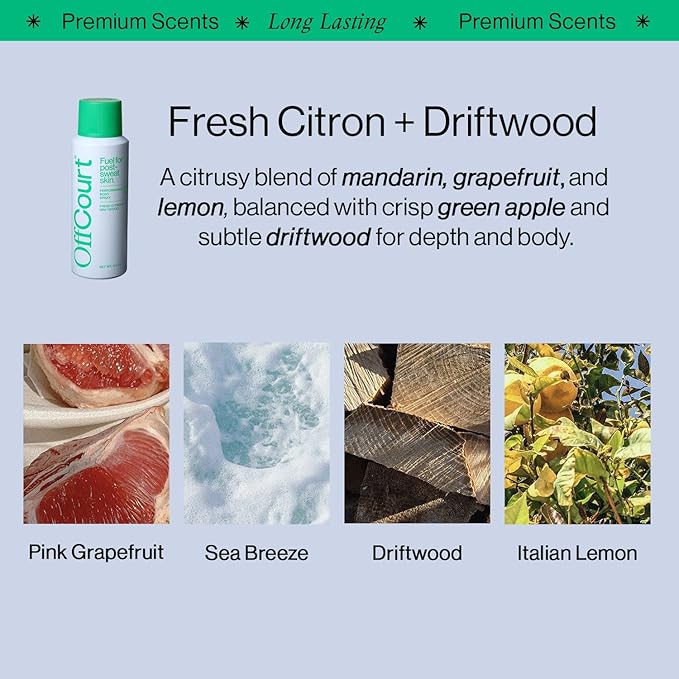 OffCourt - Natural Deodorant Body Spray for Men and Women - Aluminum Free - Whole Body Deodorant for Women and Men 3.4 Ounce (Pack of 3)