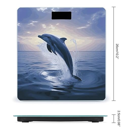 Elegant Dolphin Bathroom Scale for Body Weight Bathroom Weighing Scale with Backlit LCD Display Highly Accurate Measures Weight Up to 180kg