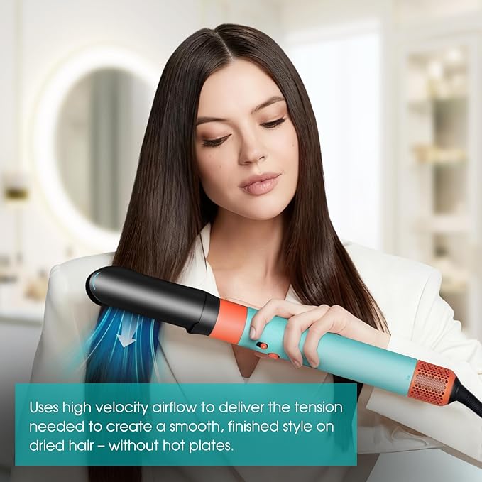 Hair Straightener Attachment for Dyson Airwrap HS01 HS05 HS08 Pre-Styling Dryer Brush for Curly Hair Professional Salo Hair Accessories (Black)