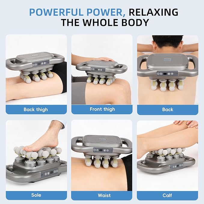 GCCSJ 24-Head Full Body Massage Gun Precision Deep Tissue Percussion Massager Electric Handheld Device for Back Shoulder Neck Pain Relief 9 Modes 9 Intensity Levels 1800mAh Battery Dark Grey