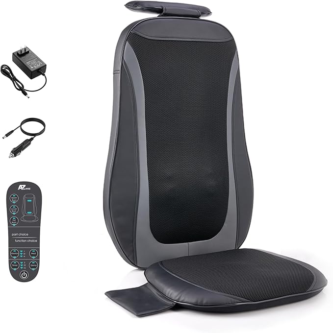 Back Massager with Heat Shiatsu Massage Chair Pad for Back Pain Rolling Kneading Massage Seat Cushion Gifts for Women/Men Stress Relax at Car Home Office