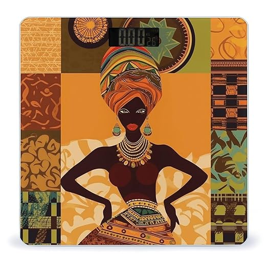 African Woman Bathroom Scale for Body Weight Bathroom Weighing Scale with Backlit LCD Display Highly Accurate Measures Weight Up to 180kg