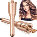 Automatic Curling Iron Professional Automatic Hair Curler with 1 Curling Wand Large Slot &amp 4 Temperature &amp 3 Timer Dual Voltage Anti-Tangle Rotating Curling Iron with Auto Shut-Off for Hair