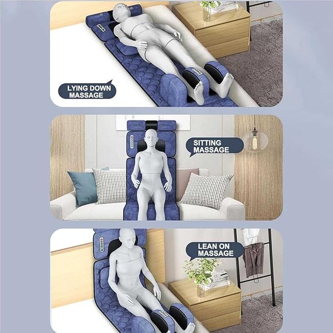 Massage Mat Full Body Back Massagers with Heat10 Vibrating Massagers for Back Lumbar Leg Massage Mat9 Modeue and SorenessMuscle