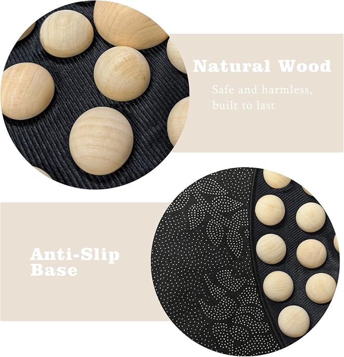 LIYAOLI Wood Foot Massager Mat - Portable Acupressure Pad for Pain Relief Foldable Pressure Point Relief Tool Home Spa Therapy Foot Massage Board Ideal Gift for Seniors