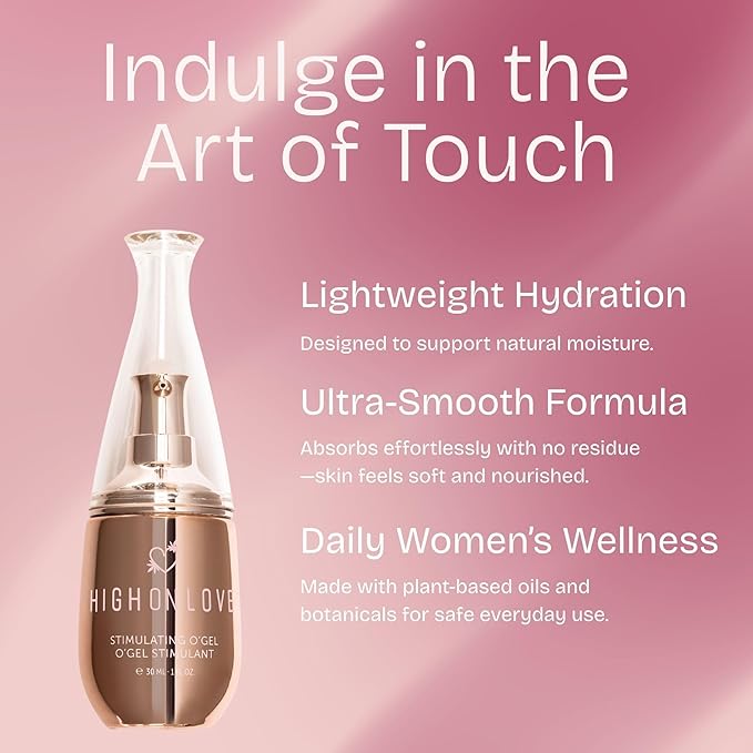 High On Love O Gel - Feminine Care Personal Gel Moisturizer for Women - An All Natural Water Based Gentle Formula for Dryness Relief - Vegan &amp Cruelty Free (30ml)