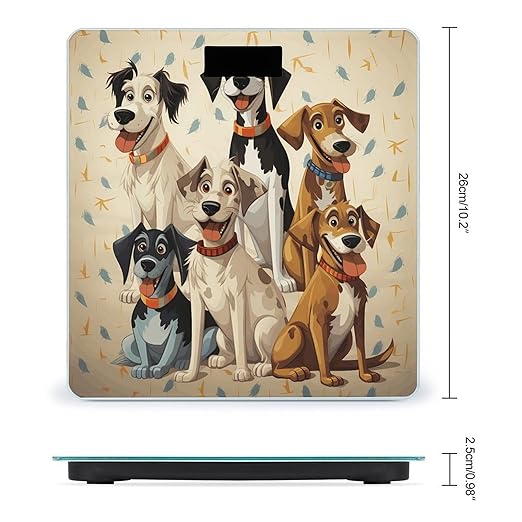 Hound Dogs Bathroom Scale Large LCD Backlight Display Digital Scale Rounded Corners Body Scales Automatic Power On/Off Bathroom Scales for Home Bedrooms
