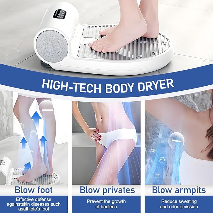 Full Body DryerBody Dryer After ShowerBody Hair Dryer with Sensor and Weight ScaleNatural Warm Air Wind and Cool WindWaterproof Builtin-Scales