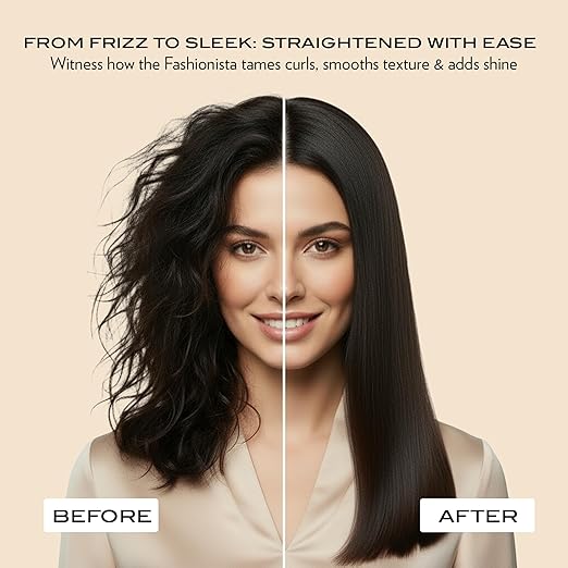 NuMe Fashionista Flat Iron - 1” Tourmaline Hair Straightener - Tourmaline Ceramic Plates - Professional Salon Hair Straightening Styling Flat Iron - Programmable Auto Shut Off - Blush