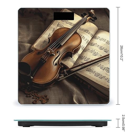 Violin and Book Bathroom Scale Ultra-Bright Liquid Crystal Screen Weight Scale Accurate Bathroom Body Scales for Body Weight Bathroom Pet Home Bedroom Gift-Giving