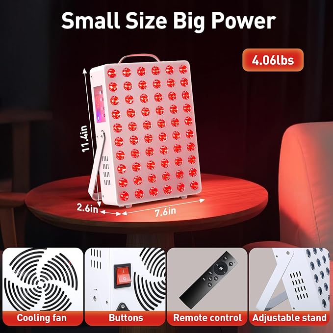 Cholas Red Light Therapy Panel for Face and Body 150W with 60 Dual Chip LEDs 660nm Red Light and 850nm Near Infrared 3 Modes Adjustable Brightness and Timer Gifts for Men Women