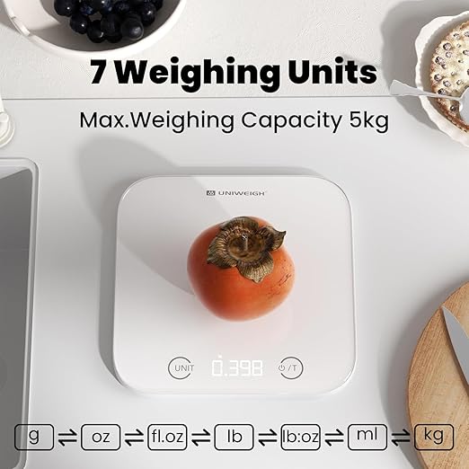 Kitchen and Bathroom Bundle-Digital food scale for Ounces and Grams11lbSlim body weight Scale 400lbTempered glasstouch button LCD displayPrecise Weight Measuring and Portion Controlwhite