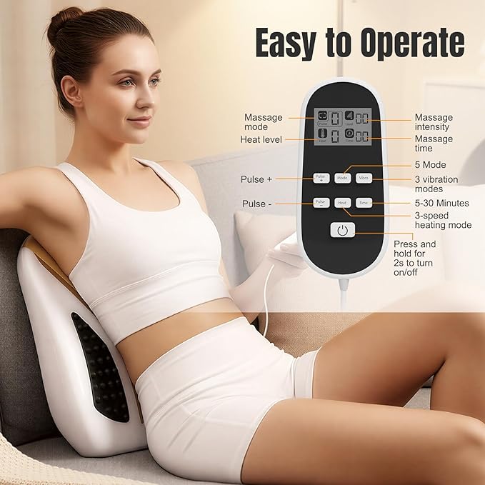 Back Massager with HeatEMS Muscle Stimulator MachineTENS Full Back Massager for Pain Relief Deep Tissue5 Modes and 50 IntensitiesTimer FunctionMassagers for Back Pain3 Vibration Modes
