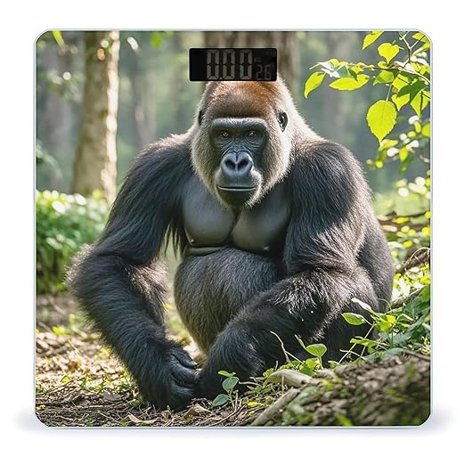 Gorilla on The Ground Scale for Body Weight Highly Accurate Digital Bathroom Body Scale Digital Bathroom Scales for People Anti-Slip Large LCD Display Smart Scales