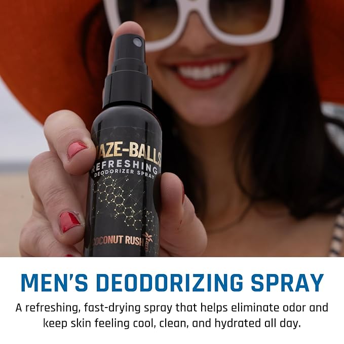 Derm Dude Below-the-Belt Deodorant Bundle | Happy Sack Anti-Chafing Cream 2oz + Amaze Ball Deodorant Spray 2oz | Groin &amp Sack Odor Control Sweat Protection Talc-Free Aluminum-Free with DeoPlex