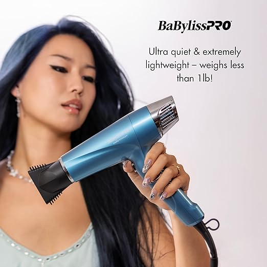 Nano Titanium Hair Dryer Professional 1875-Watt Blow Dryer Lightweight Ionic Technology Dries Hair Faster with Less Frizz