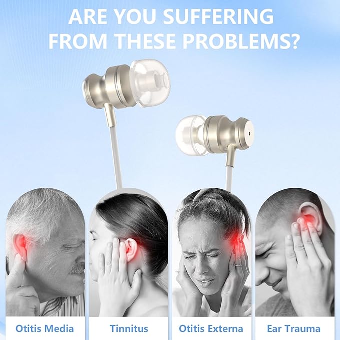 Red Light Therapy for Ears Upgrade 650NM Ear Red Light Therapy Device USB &amp Type C Dual-Purpose Red Light Ear Therapy Device with Storage Box