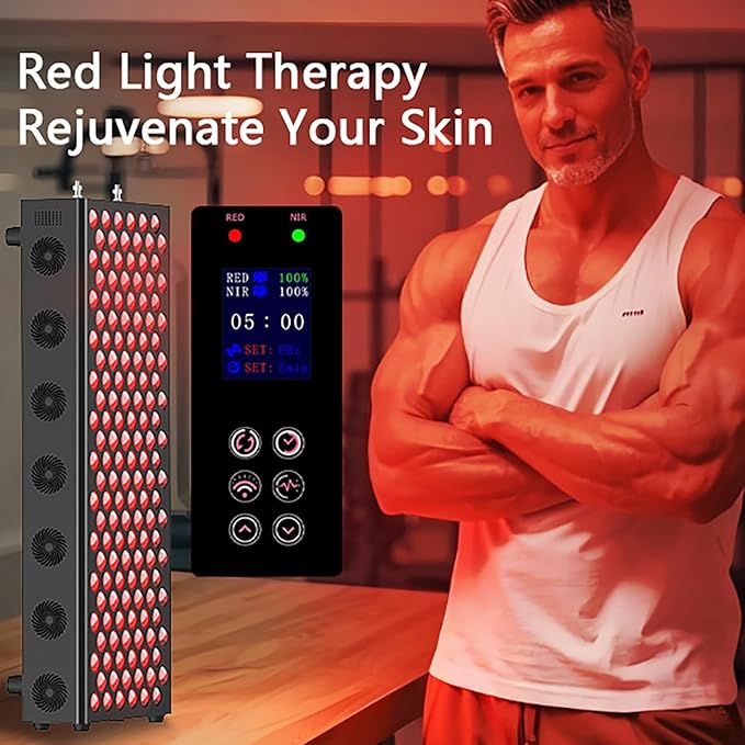 GOURIXIN Red Light Therapy for Full Body 150 Dual Chips LEDs 660nm &amp 850nm Red and Near Infrared Clinical Grade LED Panel with Touchscreen and Timer