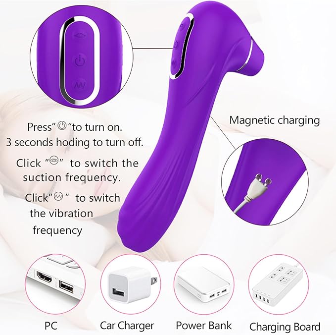 Golden Glow Luna Personal Massager Luna Pro Age Massager Waterproof USB Rechargeable (Purple)