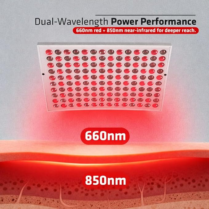 Red Light Therapy for Face &amp Body120‑LED Red/Infrared Healing Lamp for Skin Pain Relief Muscle Recovery Yoga &amp Workout Support