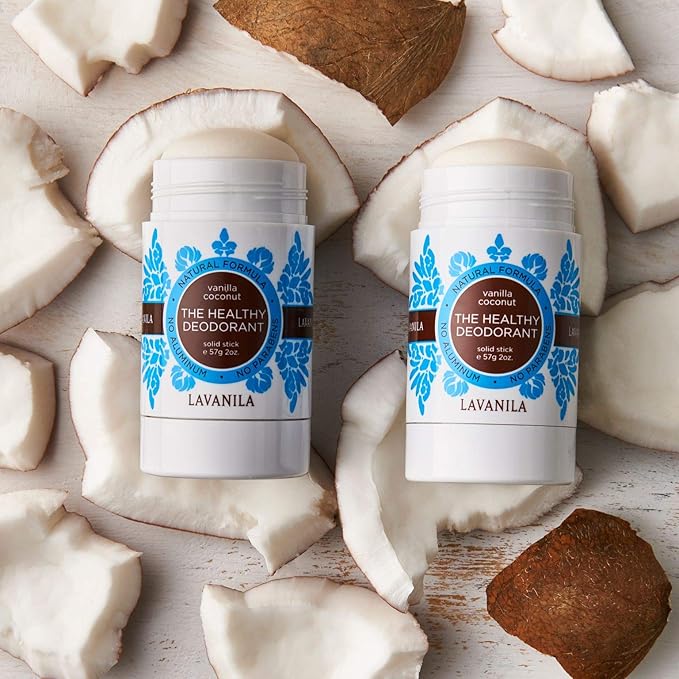 Lavanila Vanilla Coconut Deodorant for Women 2-Pack (2 Oz Each) - Natural Aluminum Free Solid Stick Deodorant Made In USA Vegan