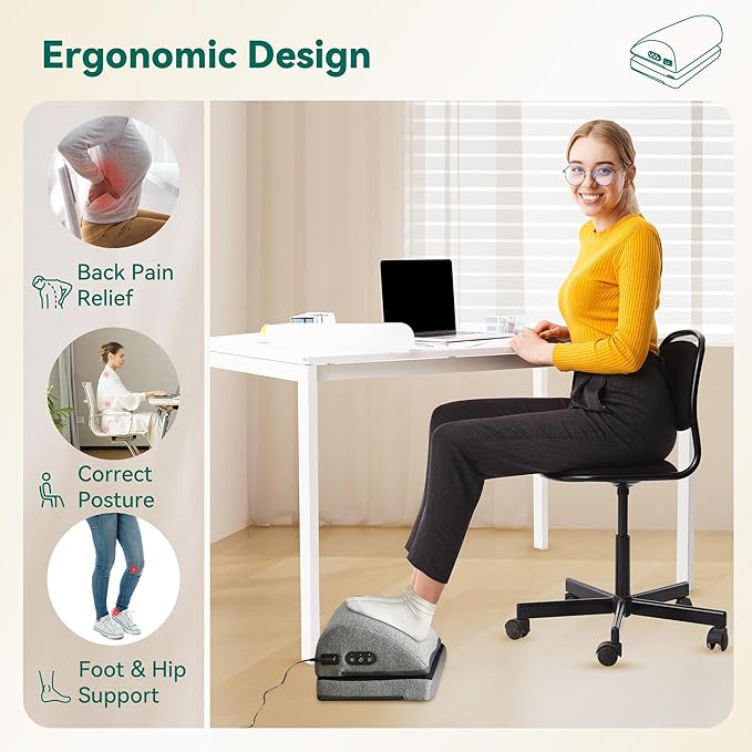 Snailax Back Massager for Back Pain Deep Tissue &amp Foot Rest Under Desk at Work