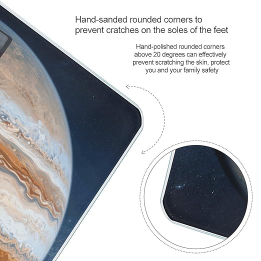 Jupiter Great Red Spot Scale for Body Weight Sturdy Tempered Glass Weighing Scales with LCD Display Accurate Digital Bathroom Scale Convenient Body Fat Smart Scales Easy Read