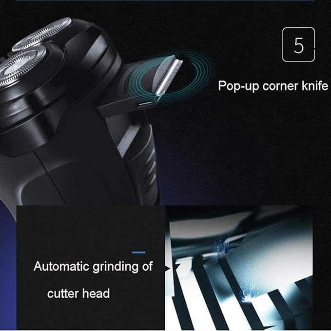 Electric Shavers for Men IPX7 Waterproof Cordless Shavers Close Cut Wet &amp Dry Razors with Pop-up Trimmer Electric Razor Rotary Shave