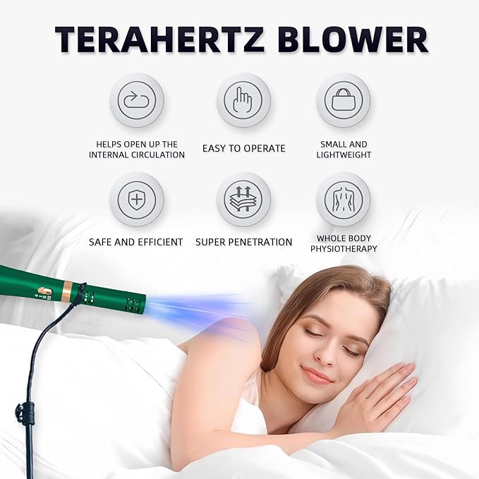 Terahertz (THZ) Wand Therapy Devices Blower Healthy Physiotherapy Plates Electric Heating Therapy Massage Quantum Wellness/Body/Water Enhancement Terahertz Frequency Wand Green