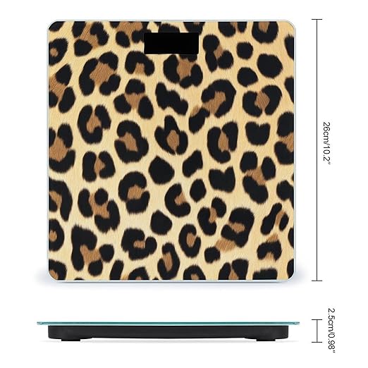 Men's Smart Scale for Body Weight Digital Bathroom Weighing Scale Automatic Switch Energy Saving Scale Compatible with Wild Animal Cheetah Leopard Print