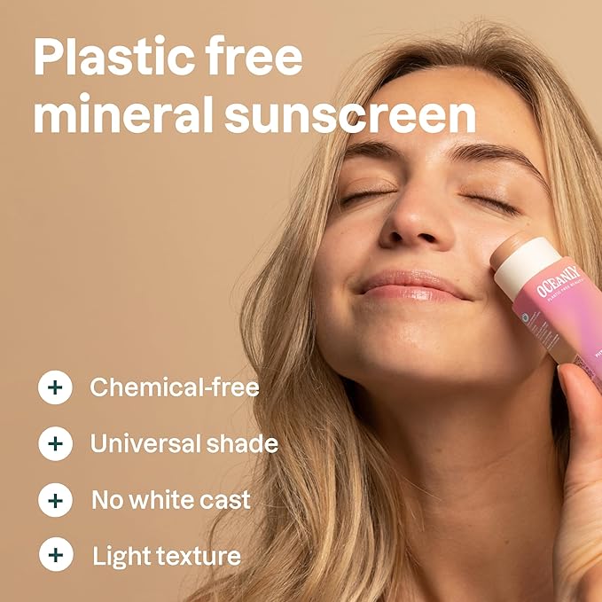 ATTITUDE Oceanly Tinted Oil Stick with SPF 30 EWG Verified Plastic-Free Broad Spectrum UVA/UVB Protection with Zinc Oxide Universal Tint Unscented 1 Ounce